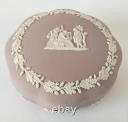 Wedgwood Jasper Lilac Round Trinket Box Jasperware