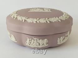 Wedgwood Jasper Lilac Round Trinket Box Jasperware