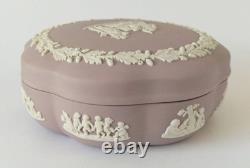 Wedgwood Jasper Lilac Round Trinket Box Jasperware