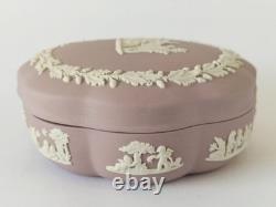 Wedgwood Jasper Lilac Round Trinket Box Jasperware