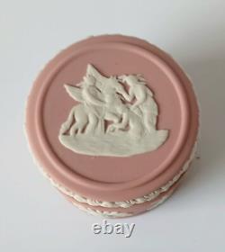 Wedgwood Jasper Pink Pill Box Muses Watering Pegasus Jasperware