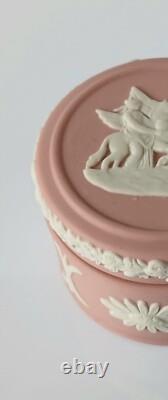 Wedgwood Jasper Pink Pill Box Muses Watering Pegasus Jasperware