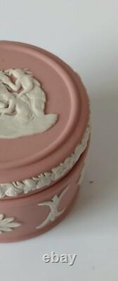 Wedgwood Jasper Pink Pill Box Muses Watering Pegasus Jasperware