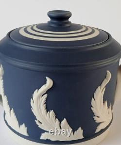 Wedgwood Jasper Portland Blue Teapot Acanthus Leaf Boxed jasperware