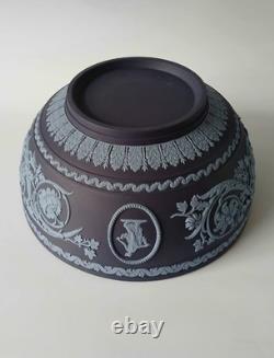 Wedgwood Jasper Portland Blue and Blue Arabesque Bowl jasperware