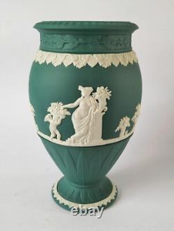 Wedgwood Jasper Spruce Green Bountiful Vase 8 Inch jasperware