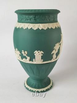 Wedgwood Jasper Spruce Green Bountiful Vase 8 Inch jasperware