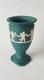 Wedgwood Jasper Spruce Green Footed Vase Cherubs Jasperware
