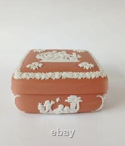Wedgwood Jasper Terracotta Square Trinket Box jasperware