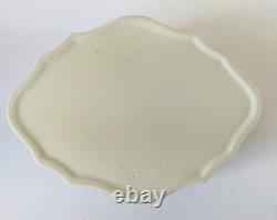 Wedgwood Jasper Trinket Box Blue On White Jasperware Boat Shaped