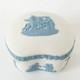 Wedgwood Jasper Trinket Box Jasperware Bean Box Blue On White