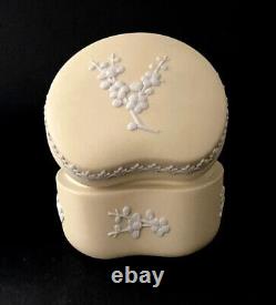 Wedgwood Jasper Trinket Box Yellow Prunus