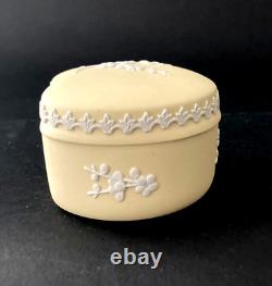 Wedgwood Jasper Trinket Box Yellow Prunus