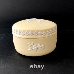 Wedgwood Jasper Trinket Box Yellow Prunus