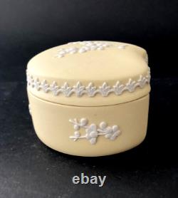 Wedgwood Jasper Trinket Box Yellow Prunus