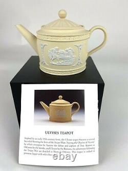 Wedgwood Jasper Ulysses Primrose Yellow Miniature Teapot, Mint in Box! Rare
