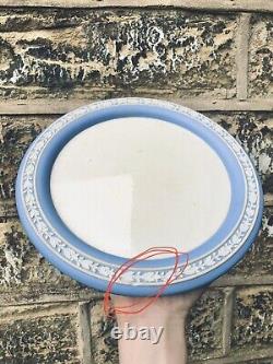 Wedgwood Jasper Ware Antique Cheese Dish Dome 19th Century Stoneware Plate Blue