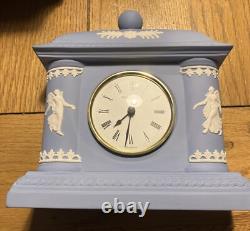 Wedgwood Jasper Ware Blue Clock H16cm X W16cm Works well
