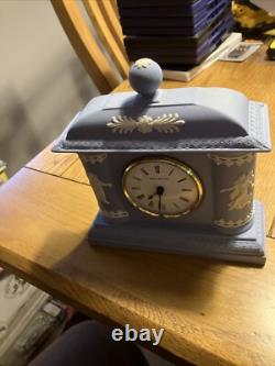Wedgwood Jasper Ware Blue Clock H16cm X W16cm Works well