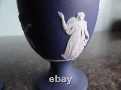 Wedgwood Jasper Ware Blue Dancing Hours Egg Cups Set of Two