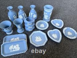 Wedgwood Jasper Ware Ceramic Figures 16 Piece Set Vintage Collectible Rare