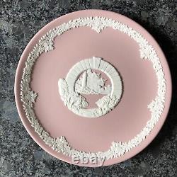 Wedgwood Jasper Ware Pink Bermuda Moongate Plate. 6.5', Boxed Rare