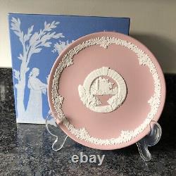 Wedgwood Jasper Ware Pink Bermuda Moongate Plate. 6.5', Boxed Rare