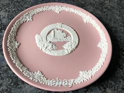 Wedgwood Jasper Ware Pink Bermuda Moongate Plate. 6.5', Boxed Rare