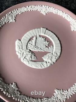 Wedgwood Jasper Ware Pink Bermuda Moongate Plate. 6.5', Boxed Rare