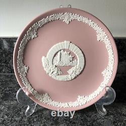 Wedgwood Jasper Ware Pink Bermuda Moongate Plate. 6.5', Boxed Rare