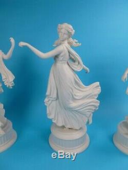 Wedgwood Jasper Ware Rare Complete Set Of 6 Dancing Hours Figures With Certs