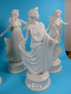 Wedgwood Jasper Ware Rare Complete Set Of 6 Dancing Hours Figures With Certs