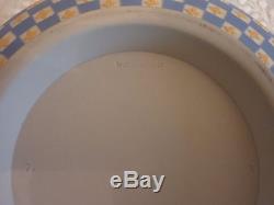Wedgwood Jasper Ware Tri-Coloured (yellowithblue/white) diced footed bowl