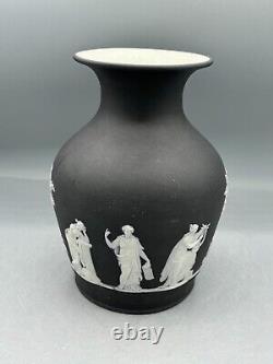 Wedgwood Jasper Ware Vase Black Jasperware (777)