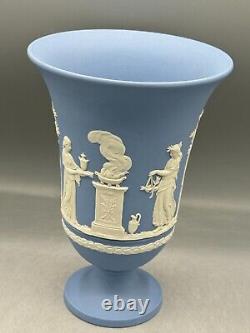 Wedgwood Jasper Ware Vase Blue Jasperware (777)