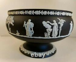 Wedgwood Jasper Ware White On Black pedestal bowl