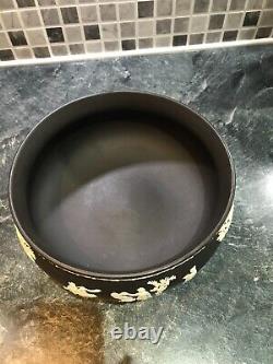 Wedgwood Jasper Ware White On Black pedestal bowl Vintage