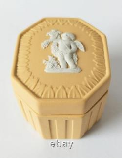 Wedgwood Jasper Yellow Trinket Box Summer Seasons jasperware