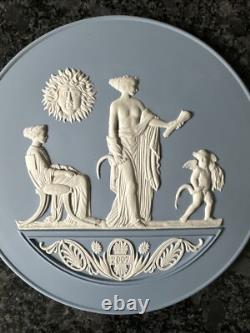 Wedgwood Jasper ware Blue 1997 Wall Plaque. Boxed VGC