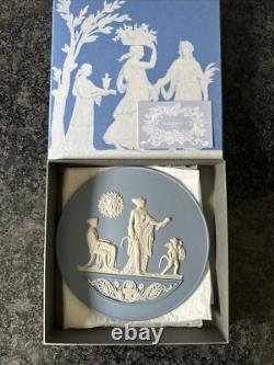 Wedgwood Jasper ware Blue 1997 Wall Plaque. Boxed VGC