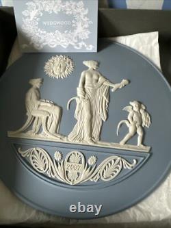 Wedgwood Jasper ware Blue 1997 Wall Plaque. Boxed VGC