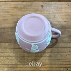 Wedgwood Jasper ware Cup Saucer Pink Navy Blue Dancing Hours Set for 2 Tea Coffe