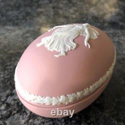 Wedgwood Jasper ware Pink, dancing lady, Blue Dove 1977 lidded egg boxs