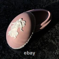 Wedgwood Jasper ware Pink, dancing lady, Blue Dove 1977 lidded egg boxs