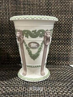 Wedgwood Jasperware 3 Colour tricolor vase pair 19th Century