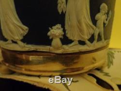 Wedgwood Jasperware Biscuit Jar Sterling LID