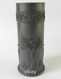 Wedgwood Jasperware Black Basalt Classical Spill Vase 6 1/2 Inch