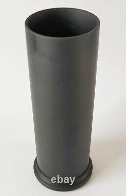 Wedgwood Jasperware Black Basalt Large Cylinder Vase 8 1/4 Inch