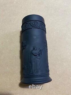 Wedgwood Jasperware Black Basalt Spill Vase Victorian 1900s 5 1/2 Inch