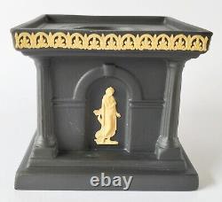 Wedgwood Jasperware Black Cane/Yellow Library Collection Ink Well